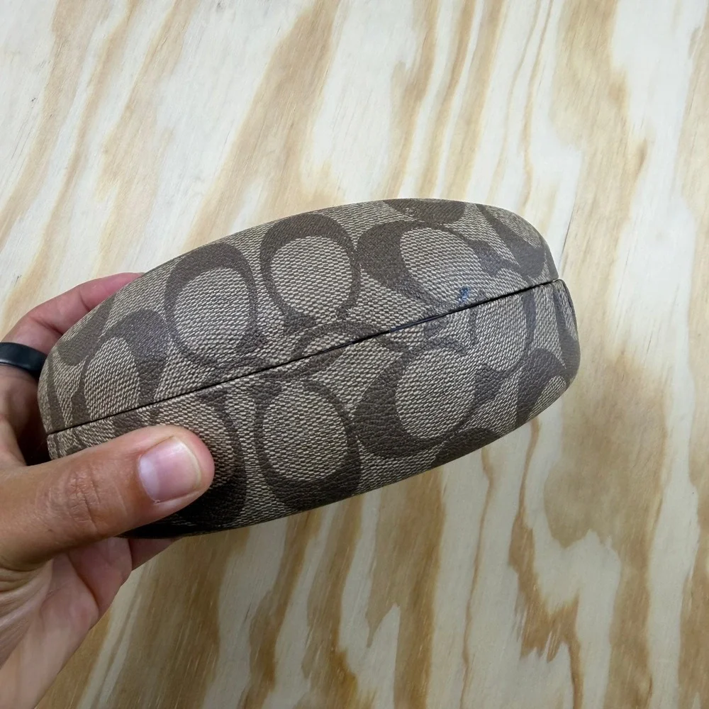 Coach Brown Signature C Monogram Hard Clamshell Sunglasses Eyeglasses Case